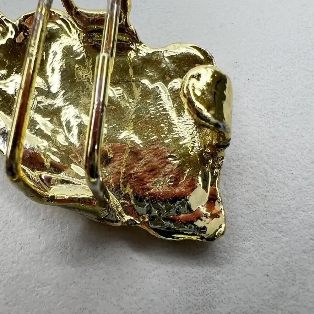 Gold Tone Abstract Wing Belt Buckle Piece